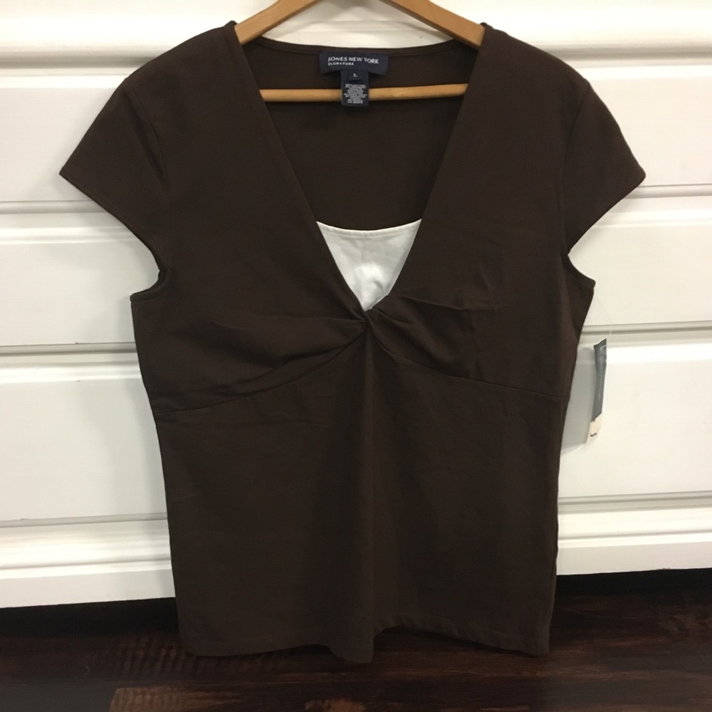 NWT Jones New York Brown shirt L